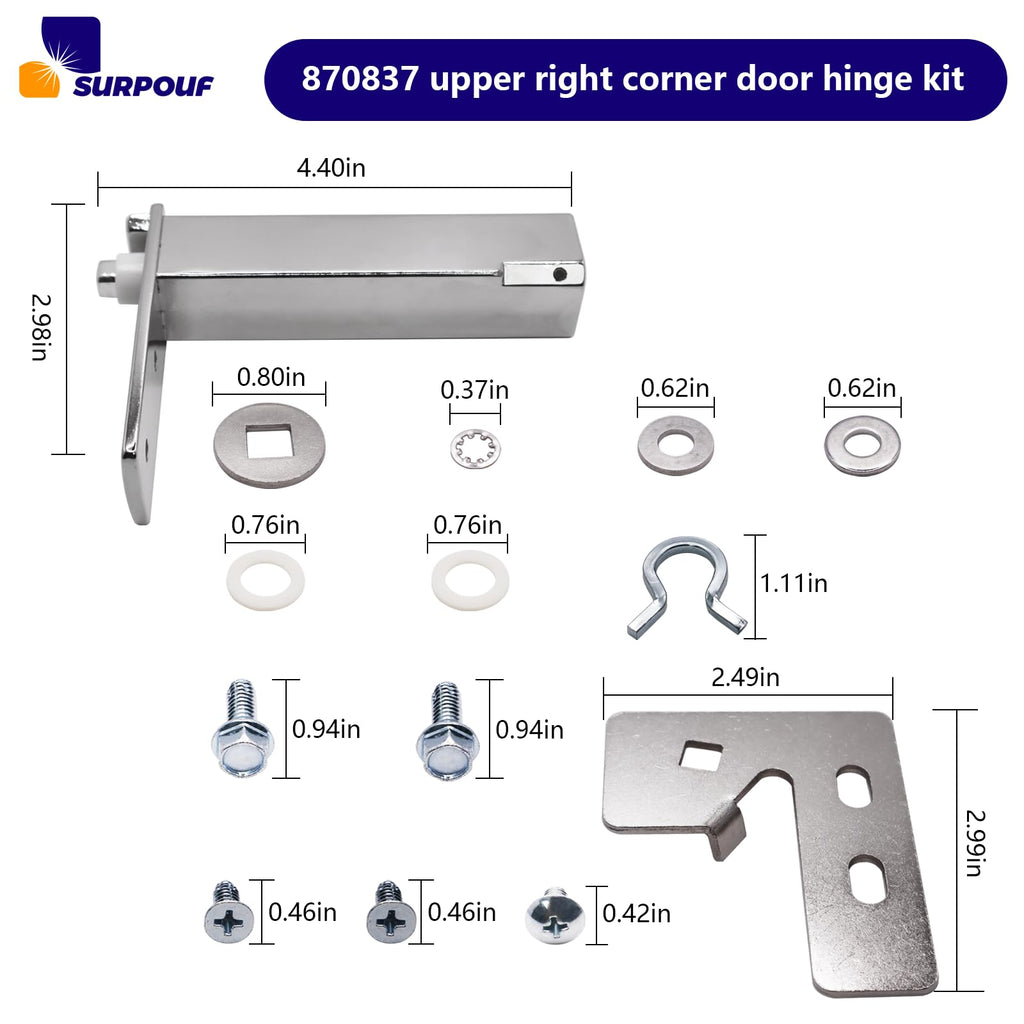 870837 Top Right Door Hinge Kit Compatible with True