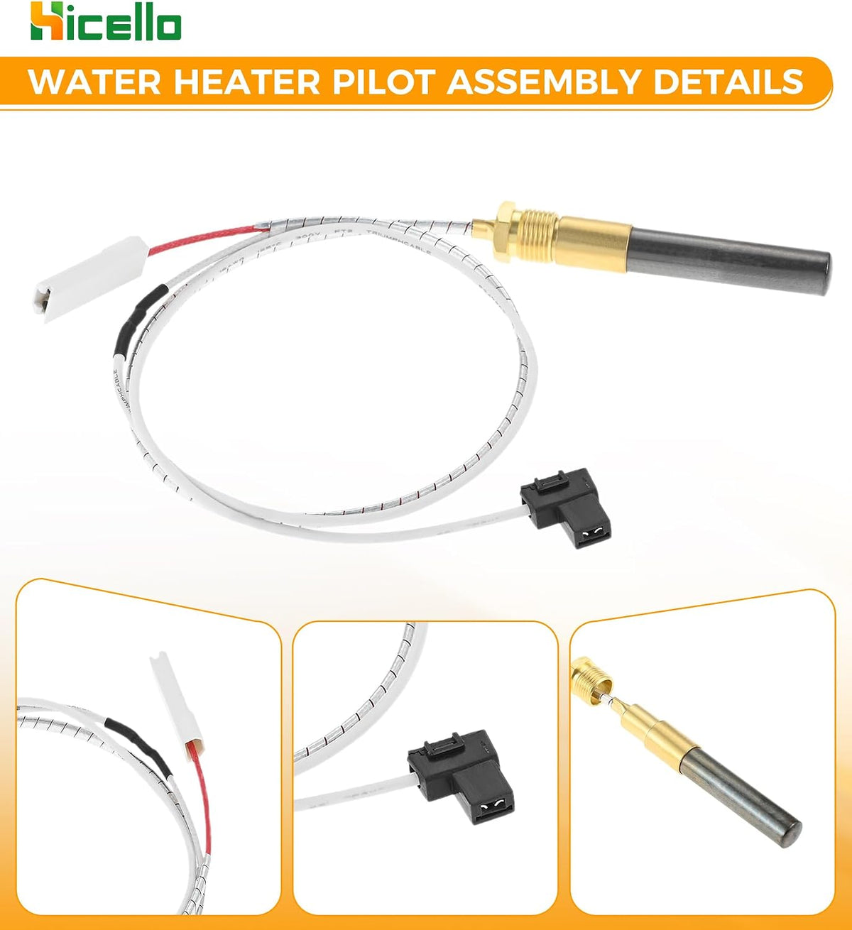 Water Heater Thermocouple Gas Minivolt Thermopile Generator for 47845 Pilot