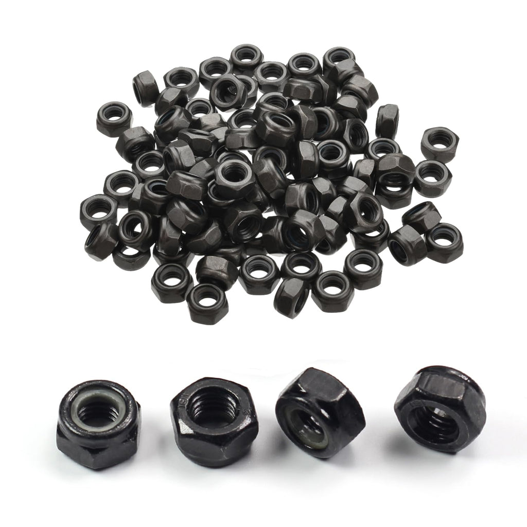 M3x0.5mm115 Pcs Locknuts Nylon Inserted Hex Lock Small Nuts Carbon Steel