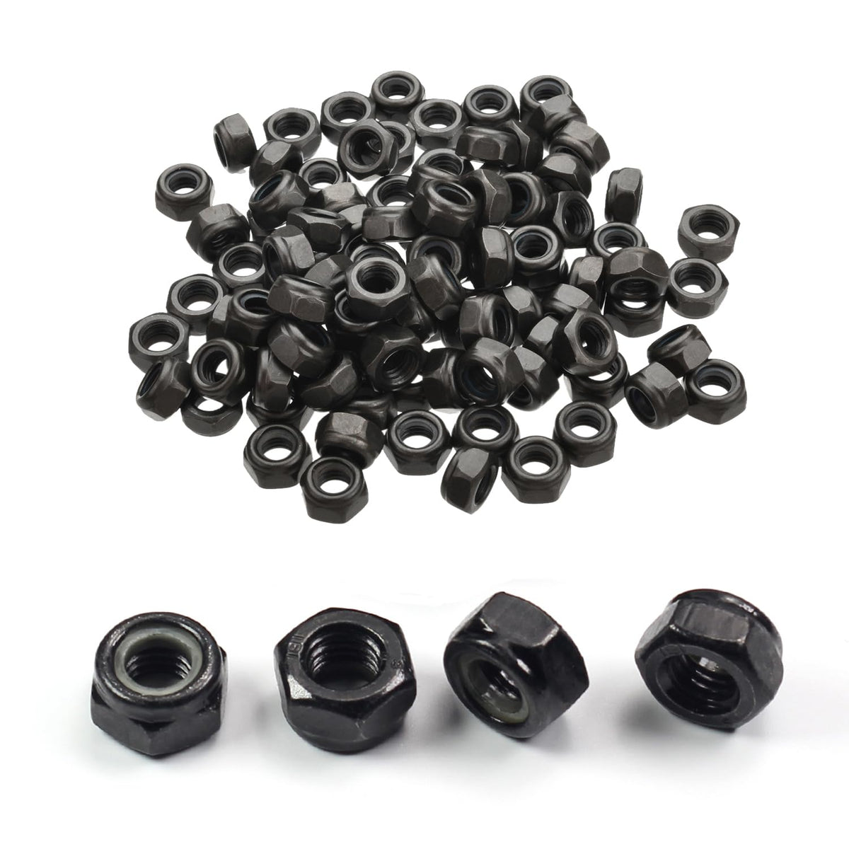 M3x0.5mm115 Pcs Locknuts Nylon Inserted Hex Lock Small Nuts Carbon Steel