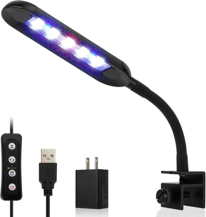 0.5-5 Gallon Nano Tank Mini Clip-on Aquarium Light with White Blue Red LEDs Fish Tank Lighting Built-in Timer 5