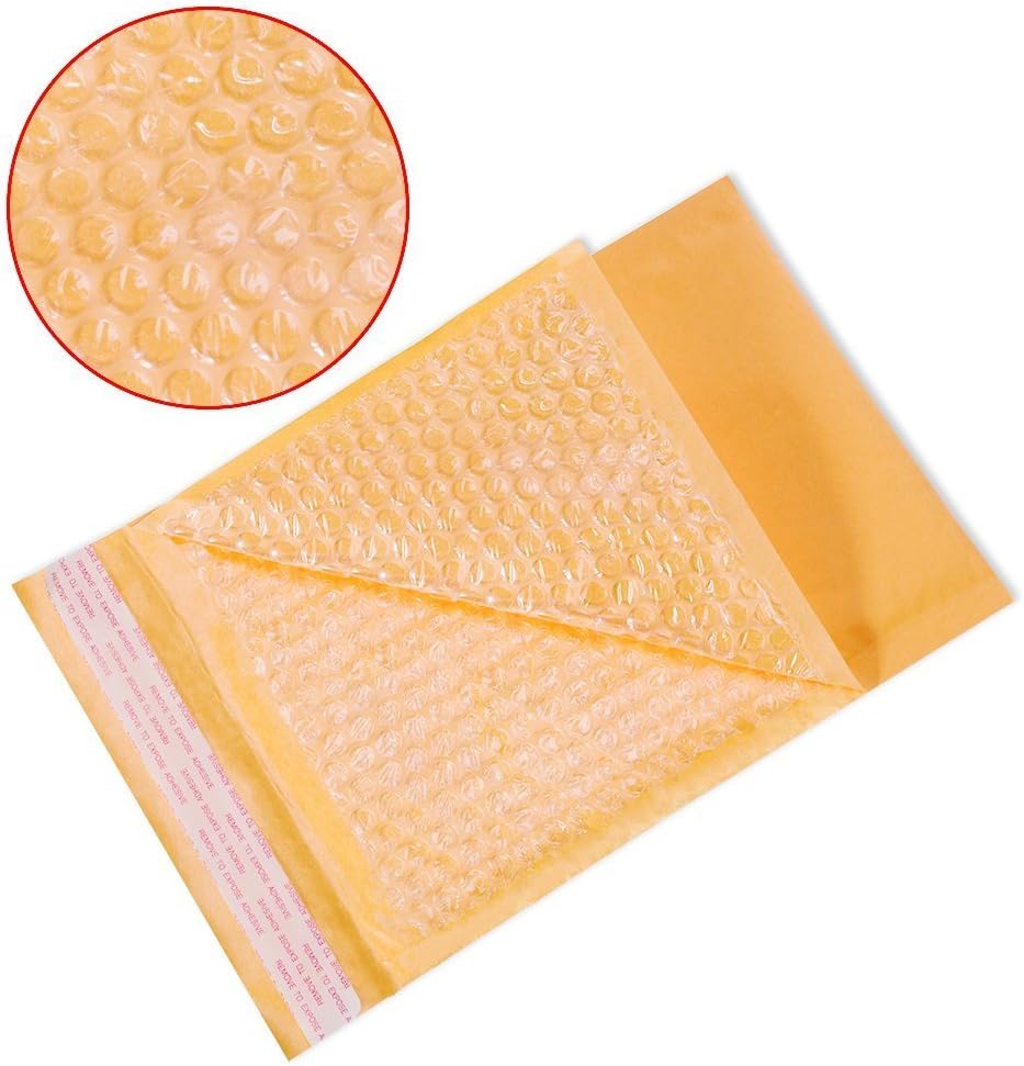 #4 Kraft Bubble Mailers 9.5x14.5 Inches Shipping Padded Envelopes Self Seal Waterproof Cushioned Mailer 50 Pack