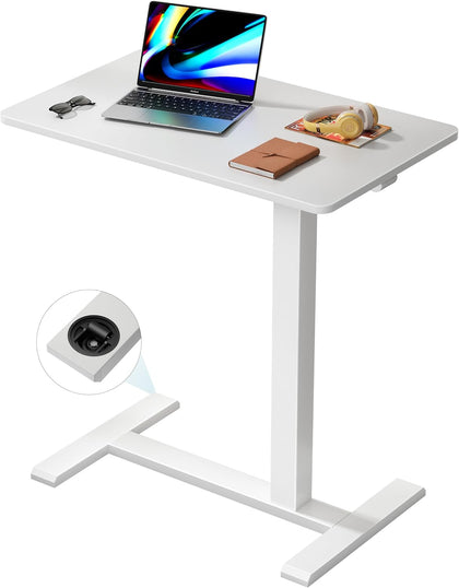 Medical Adjustable Overbed Bedside Table with Wheels, Rolling Laptop Table, Mobile Standing Desk for Home and