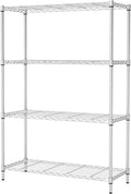 4-Tier Wire Storage Shelves | 36x14x54 | Chrome | with Adjustable Racks | Heavy-Duty Metal Shelf, Holds Upto 1000 lbs