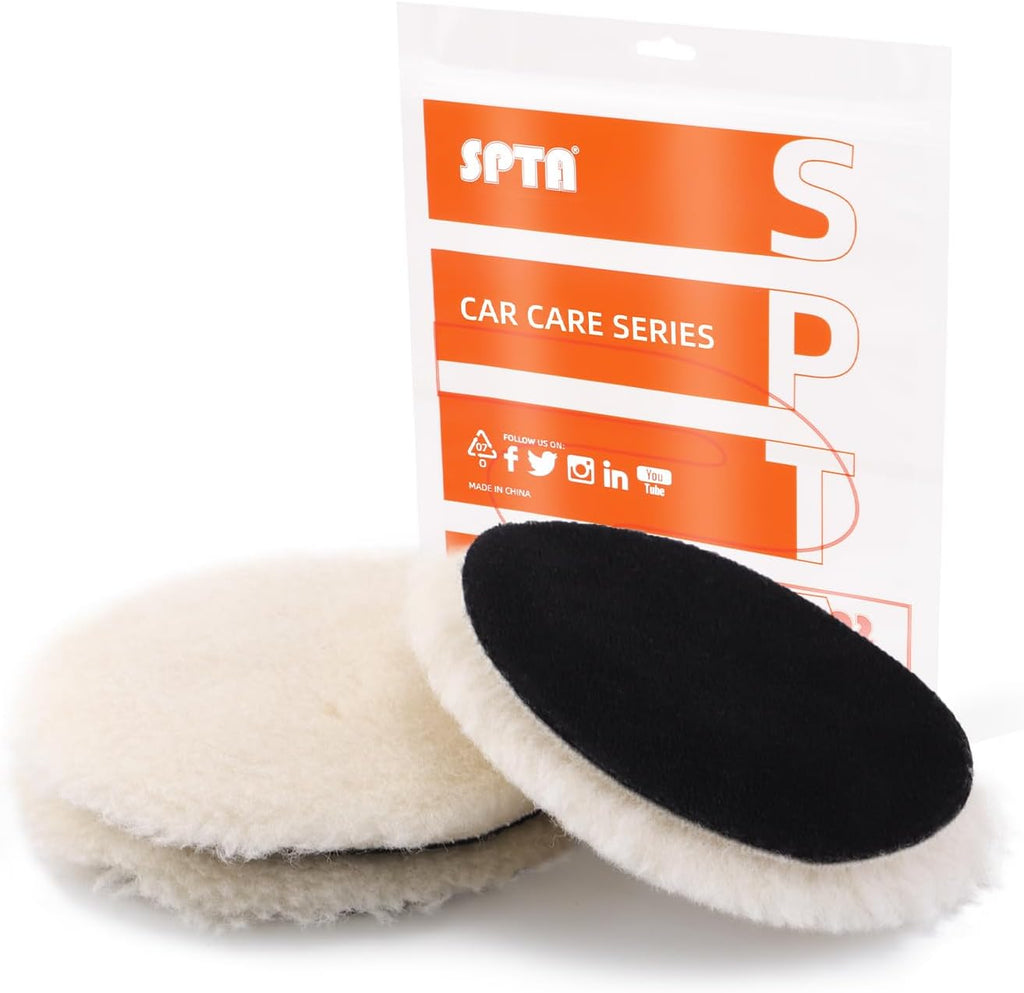 Wool Buffing Polishing Pads, 3Pcs 5 Inch (125mm) Wool Cutting Pad, Wool Compounding Pad, Buffing and Polishing Pads