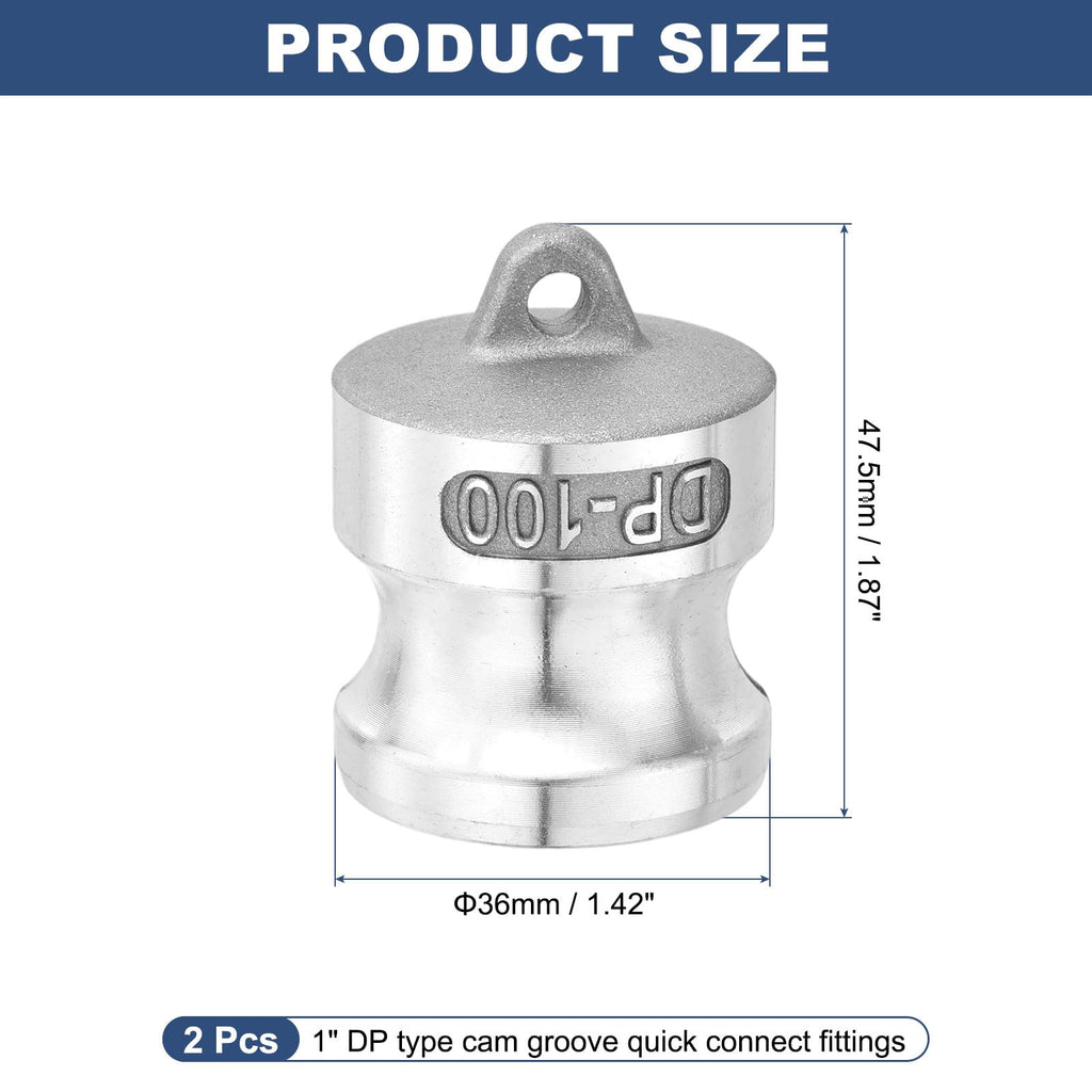 Kozelo 2Pcs Type DP 1" Aluminum Dust Plug Cam Lock Hose Fitting