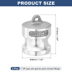 Kozelo 2Pcs Type DP 1" Aluminum Dust Plug Cam Lock Hose Fitting