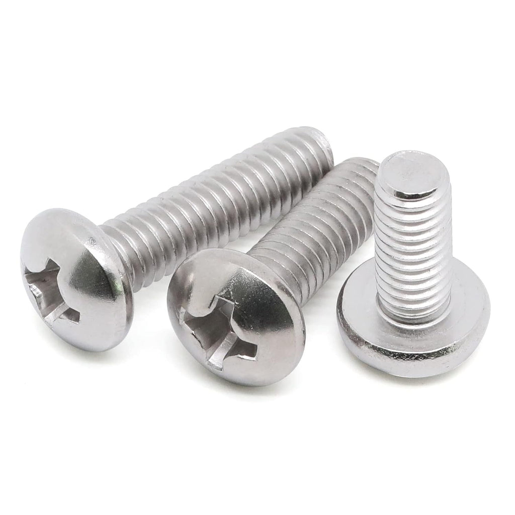 10-32 x 1 Pan Head Machine Screws, Fully Threaded, 304 Stainless Steel 18-8, Bright Finish, Pack of 50