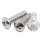 10-32 x 1 Pan Head Machine Screws, Fully Threaded, 304 Stainless Steel 18-8, Bright Finish, Pack of 50