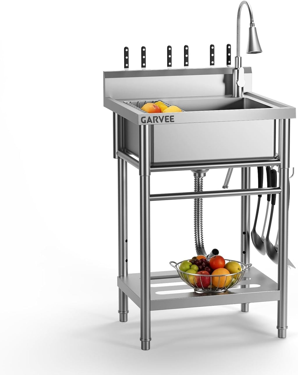 Utility Sink, Single Bowl Kitchen Sinks, Stainless Steel Laundry Tub