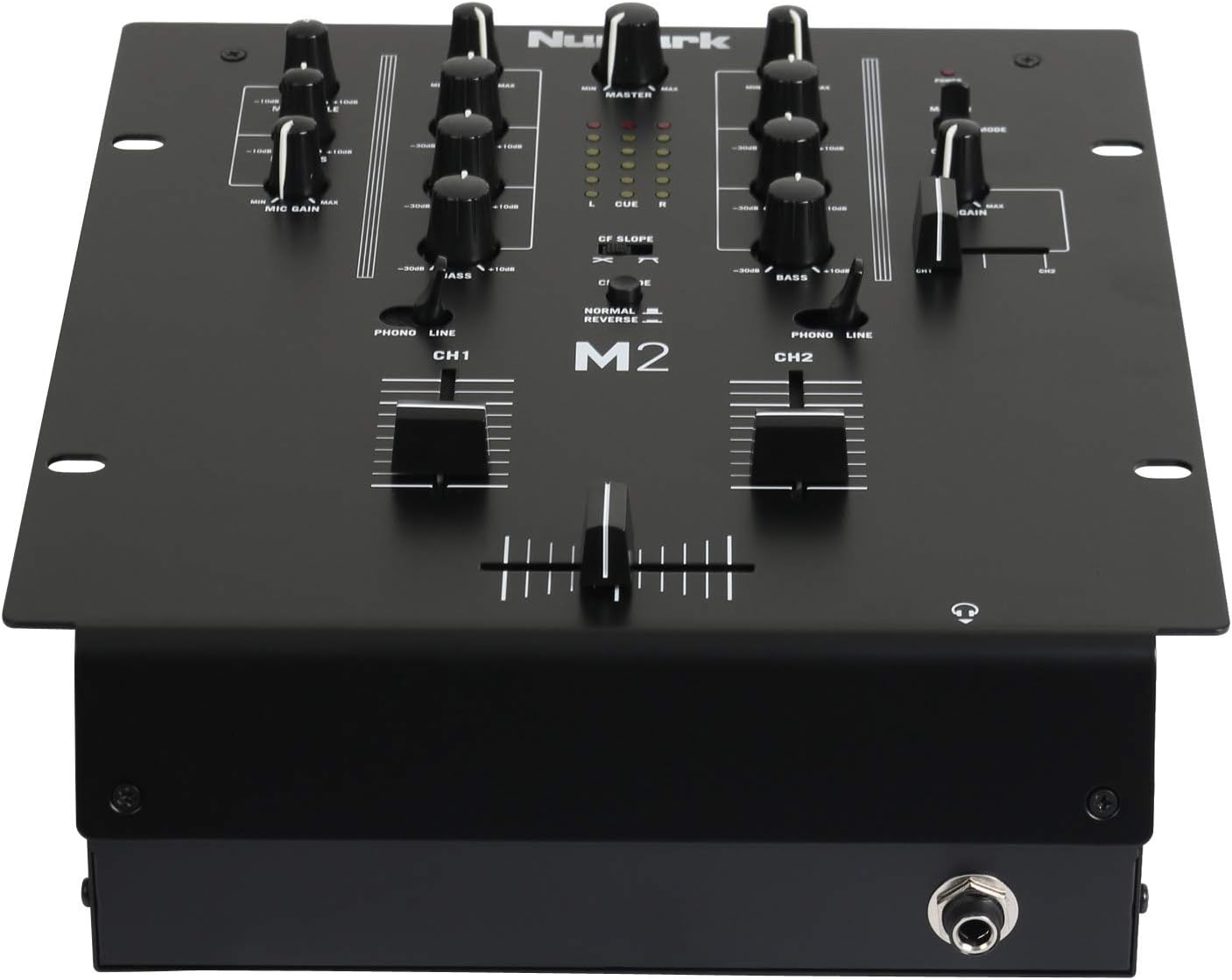 M2 2-Channel Scratch DJ Mixer | Rack-Mountable Scratch Mixer, 3-Band EQ, Mic Input, Replacable Slope-Adjustable