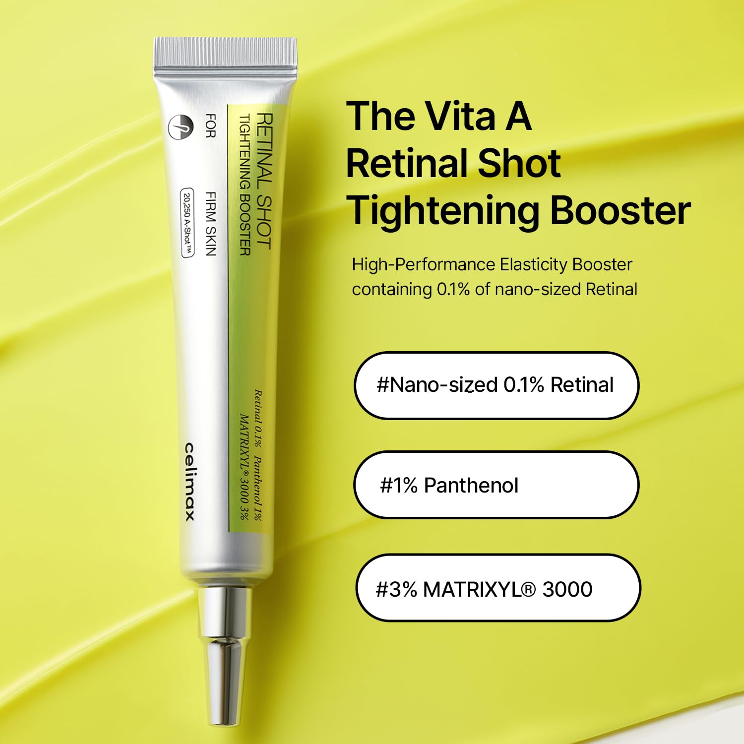 The Vita A Retinal Shot Tightening Booster | 0.1% Retinal, 3% Matryxyl, High-Strength Retinoid for Anti-Aging, Pore