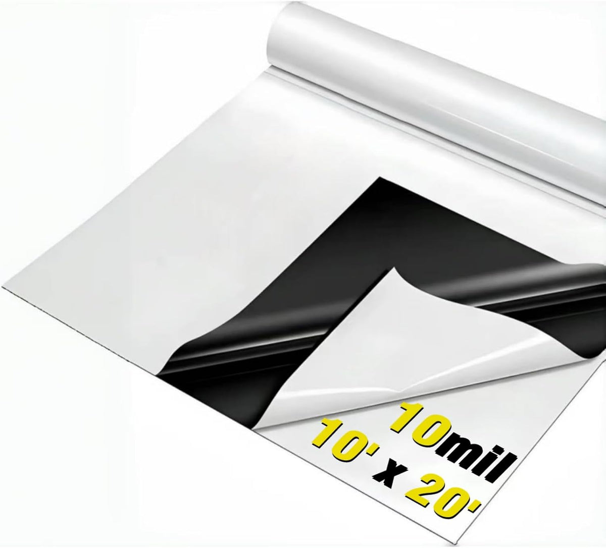 10Mil Vapor Barrier for Crawl Space, GENNIZZ 10FT x 20FT 10Mil Reinforced Plastic Sheeting, Heavy Duty Drop Cloth