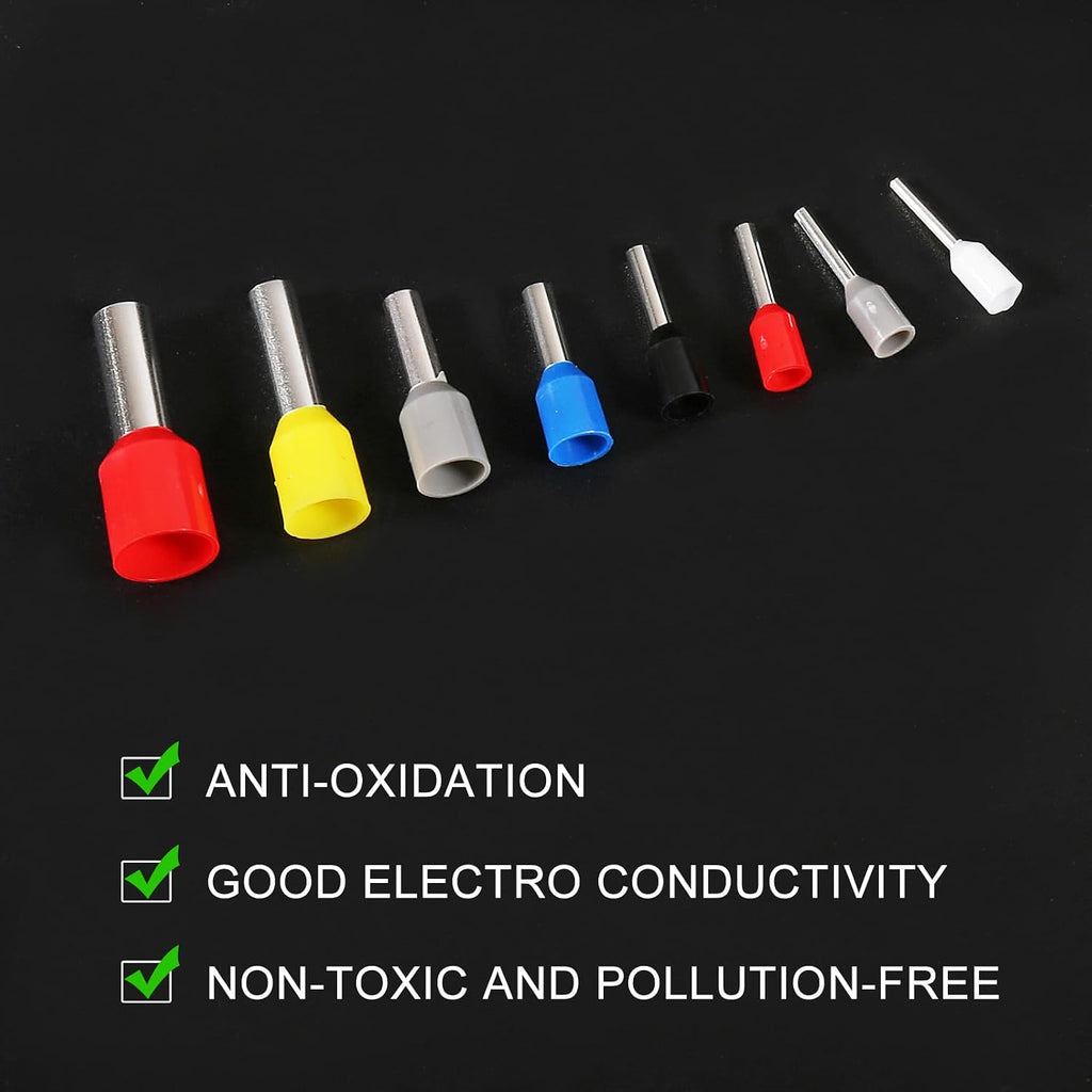 Ferrule Crimping Tool Kit with 1200pcs Wire Terminals Crimping Connectors Wire Ends Ferrules AWG 23-7 Self-adjustable Wire Plier Set Terminal Connector Sleeves Electrical Wire Connectors