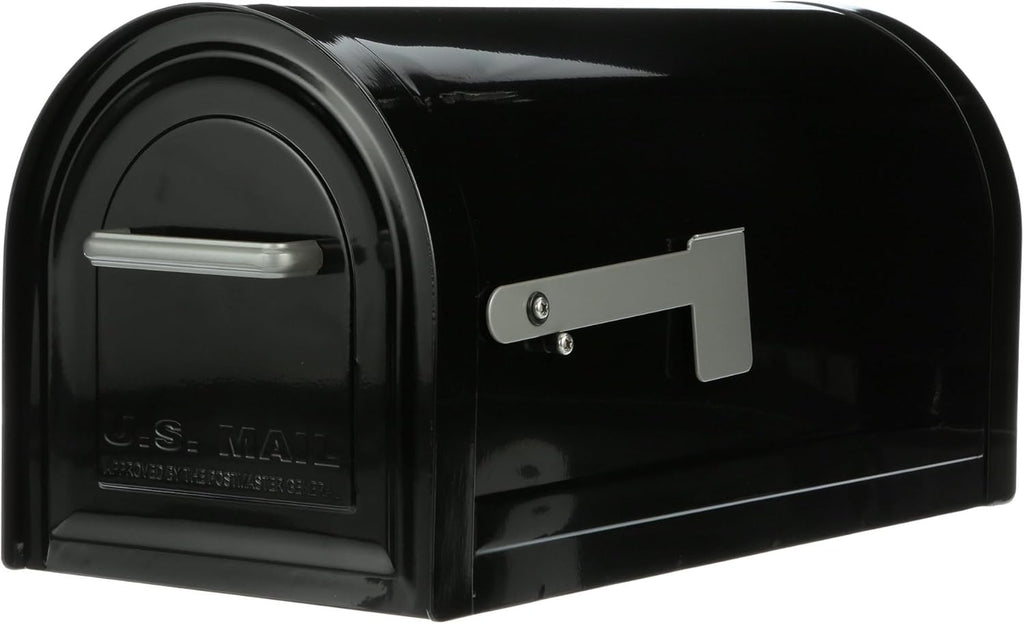 Reliant Locking Post Mount Mailbox, Black, Large | Galvanized steel build with concealed secure lock and key and a