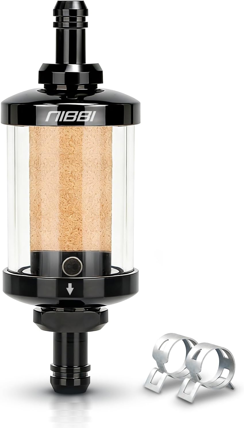 NIBBI 1/4" Clear Gas Inline Fuel Filter for Small Engine