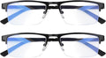 Blue Light Blocking Glasses, Lightweight Metal Half Frame Computer Reading/Gaming/TV/Phones Glasses,Filter UV