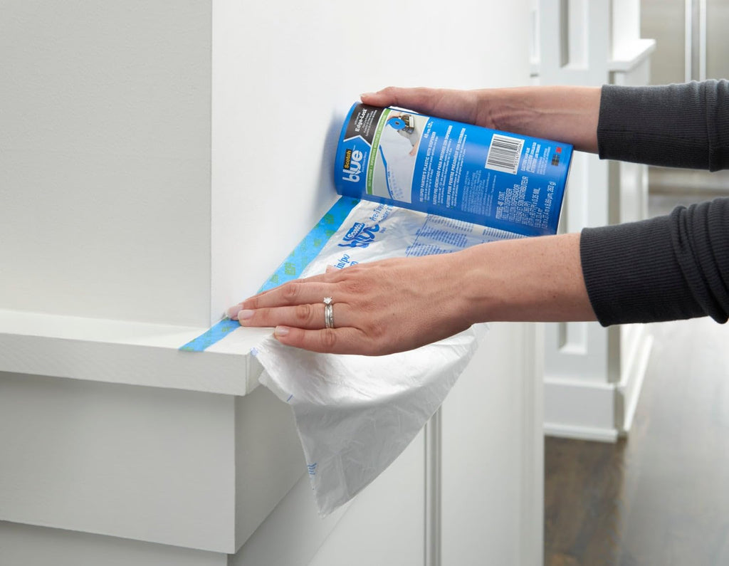 Pre-taped Painter's Plastic with Dispenser, Unfolds to 48 inches by 30 yards,PTD2093EL-48