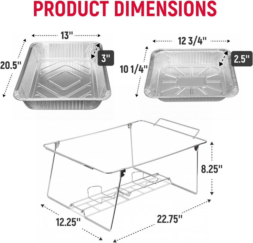 Chafing Dish Wire Rack with Aluminum Pans, Food Warmer Buffet Set