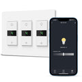Smart Dimmer Switch 3Gang Digital Display Single-Pole 3Way Dimmer Smart Switch， 2024 New Model，Works with Siri, Alexa