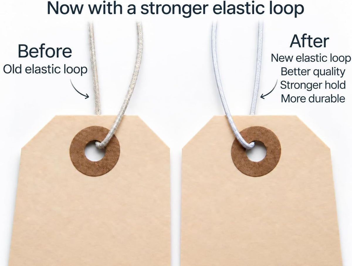 250 Small Manila Tags with Elastic String, 2 3/4" x 1 3/8"
