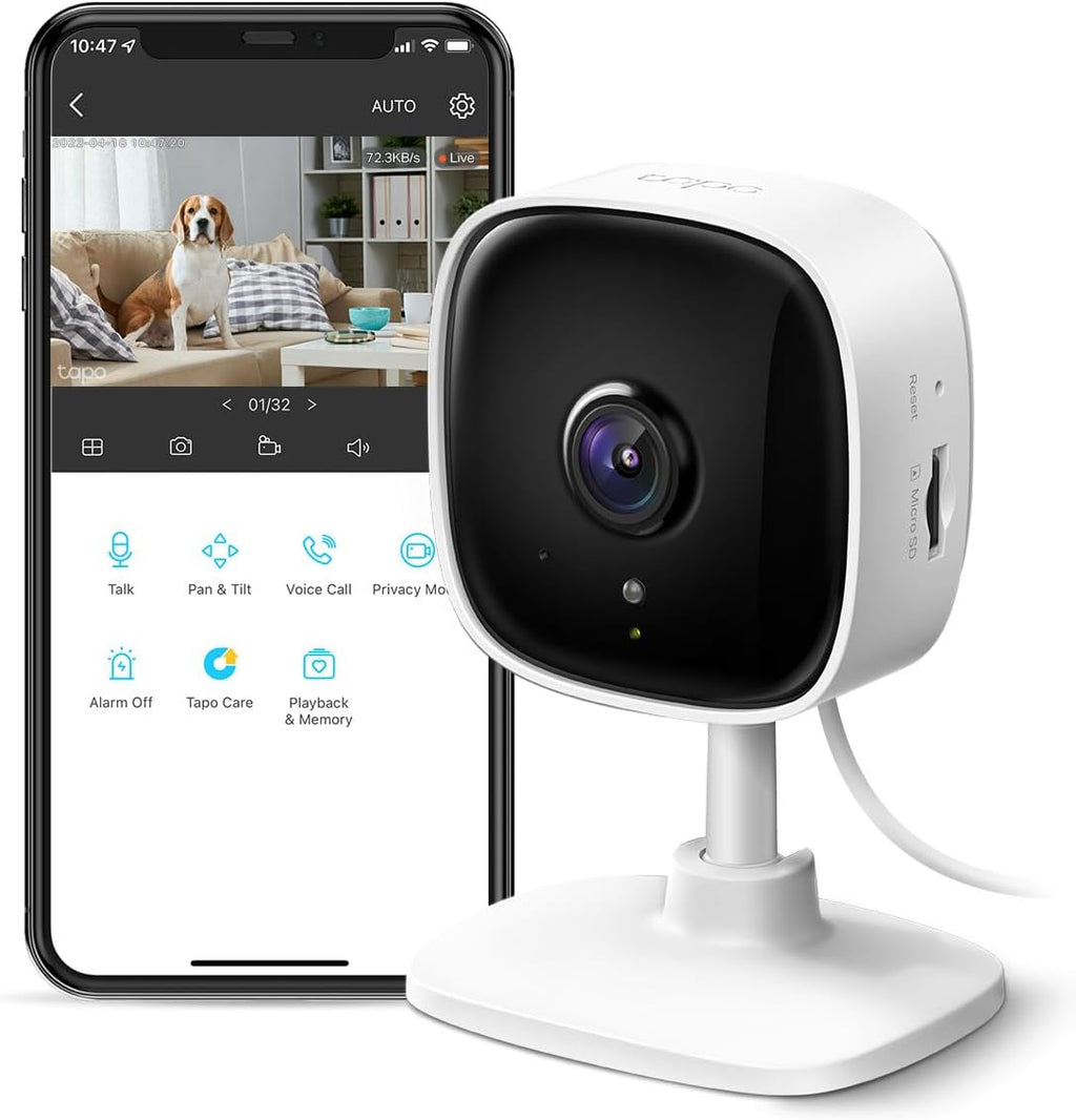 TP-Link Tapo 1080P Indoor Security Camera for Baby Monitor, Dog Camera w/Motion Detection, 2-Way Audio Siren, Night