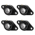 MAPLE ACE UCFL201-8 Flange Bearing 1/2" Bore, Oval 2-Bolt Self-Aligning, Solid Base, Heavy Duty (Qty 4)