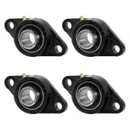MAPLE ACE UCFL201-8 Flange Bearing 1/2" Bore, Oval 2-Bolt Self-Aligning, Solid Base, Heavy Duty (Qty 4)
