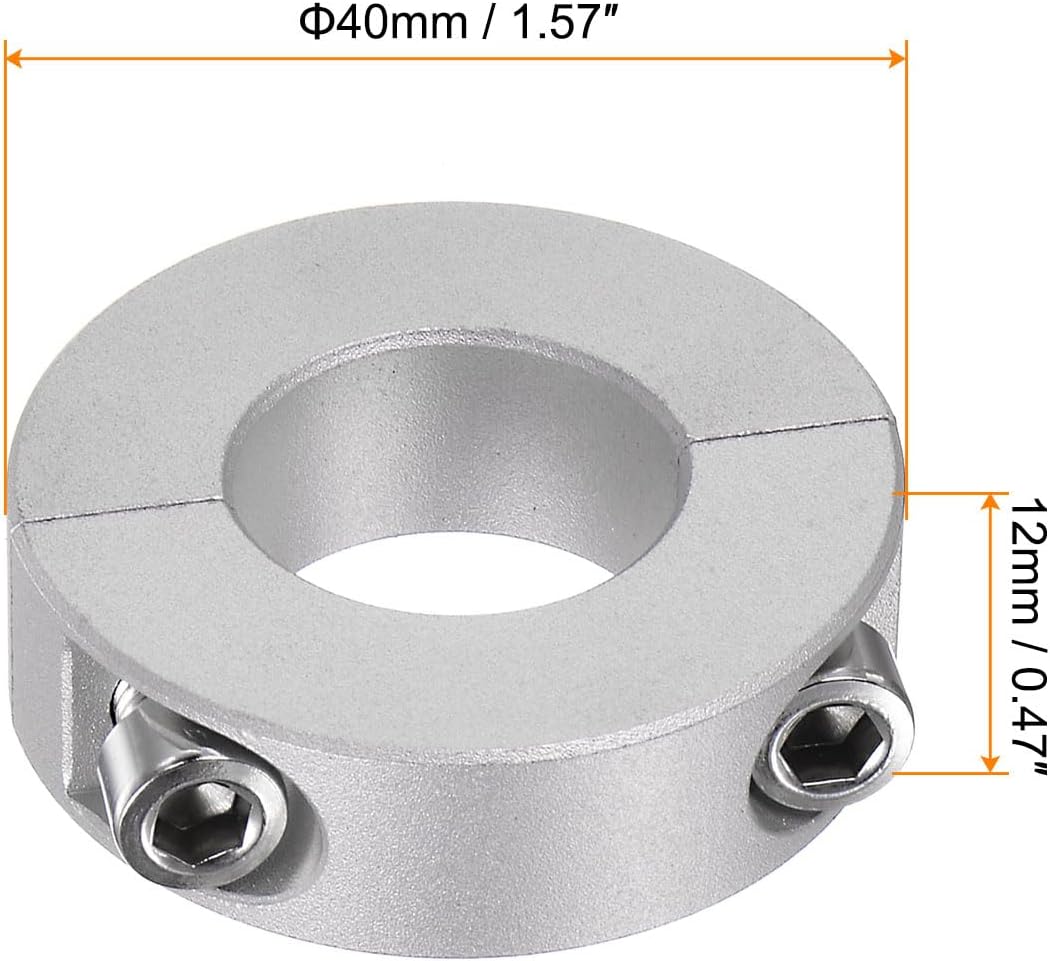 HARFINGTON 4pcs Double Split Shaft Collar for 20mm Shaft, 40mm OD, 12mm W