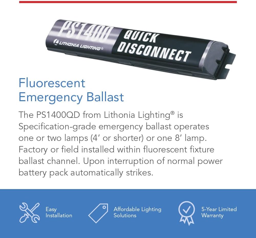 Lithonia Lighting Power Sentry Emergency Battery Back Up T5 T8 Compatible