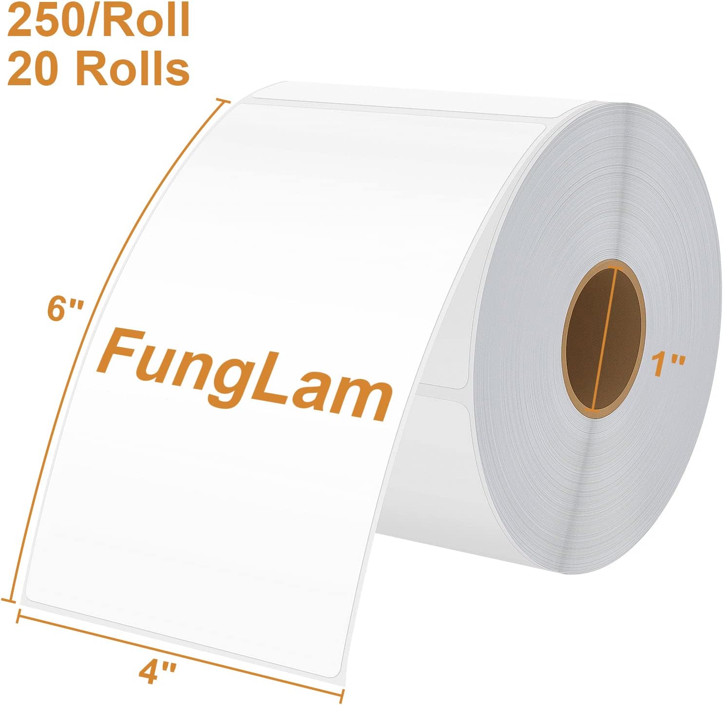 Thermal Labels 4x6 Direct Thermal Shipping Labels, 20 Rolls with 250 Labels/Roll, 1'' Core, Compatible Zebra 2844