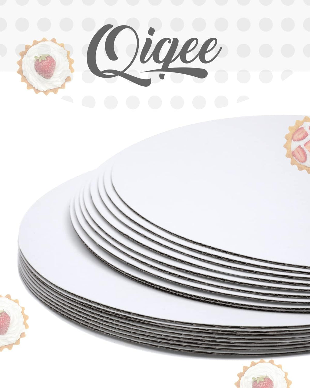 8 Inch White Cake Boards Round 40-Packs Circles Rounds Base Food-Grade Cardboard Cake Plate(Thinner But Stronger)