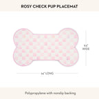 Pup Placemat, Pink-and-White Rosy Check