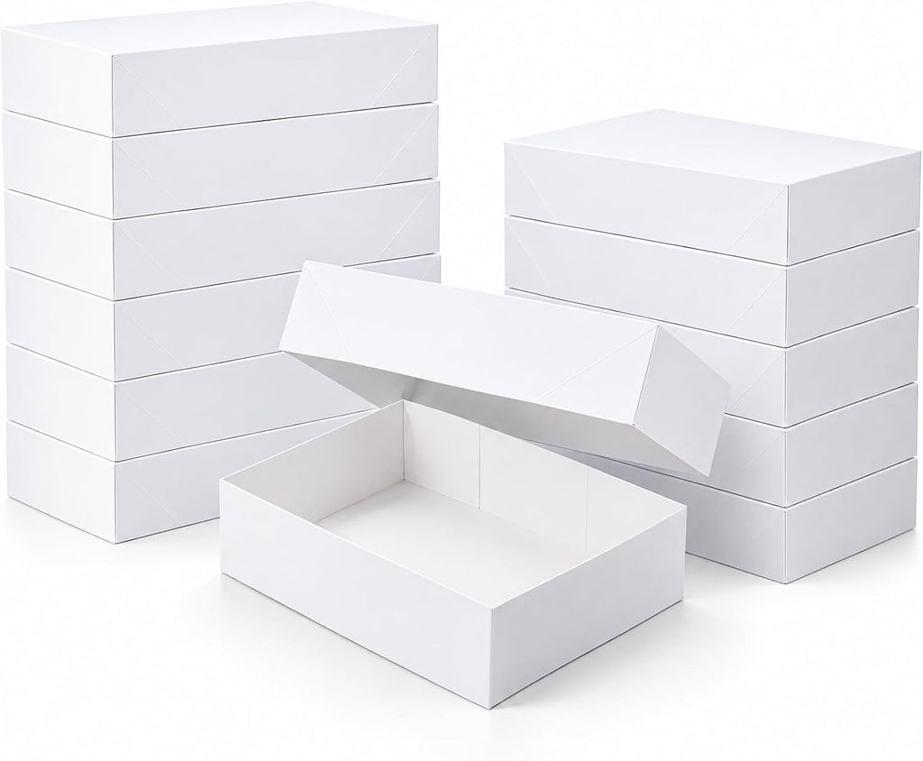 12 Pack 17x11x4 inch Gift Boxes, White Shirt Boxes for Presents