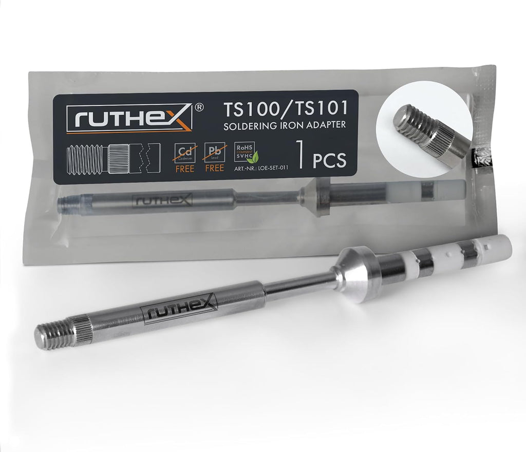 ruthex 1 x Soldering Tip Adapter for TS100 / TS101 / Pinecil Series for ruthex Soldering Tips LOE-SET-012 for Inserting Threaded Inserts in 3D Printing