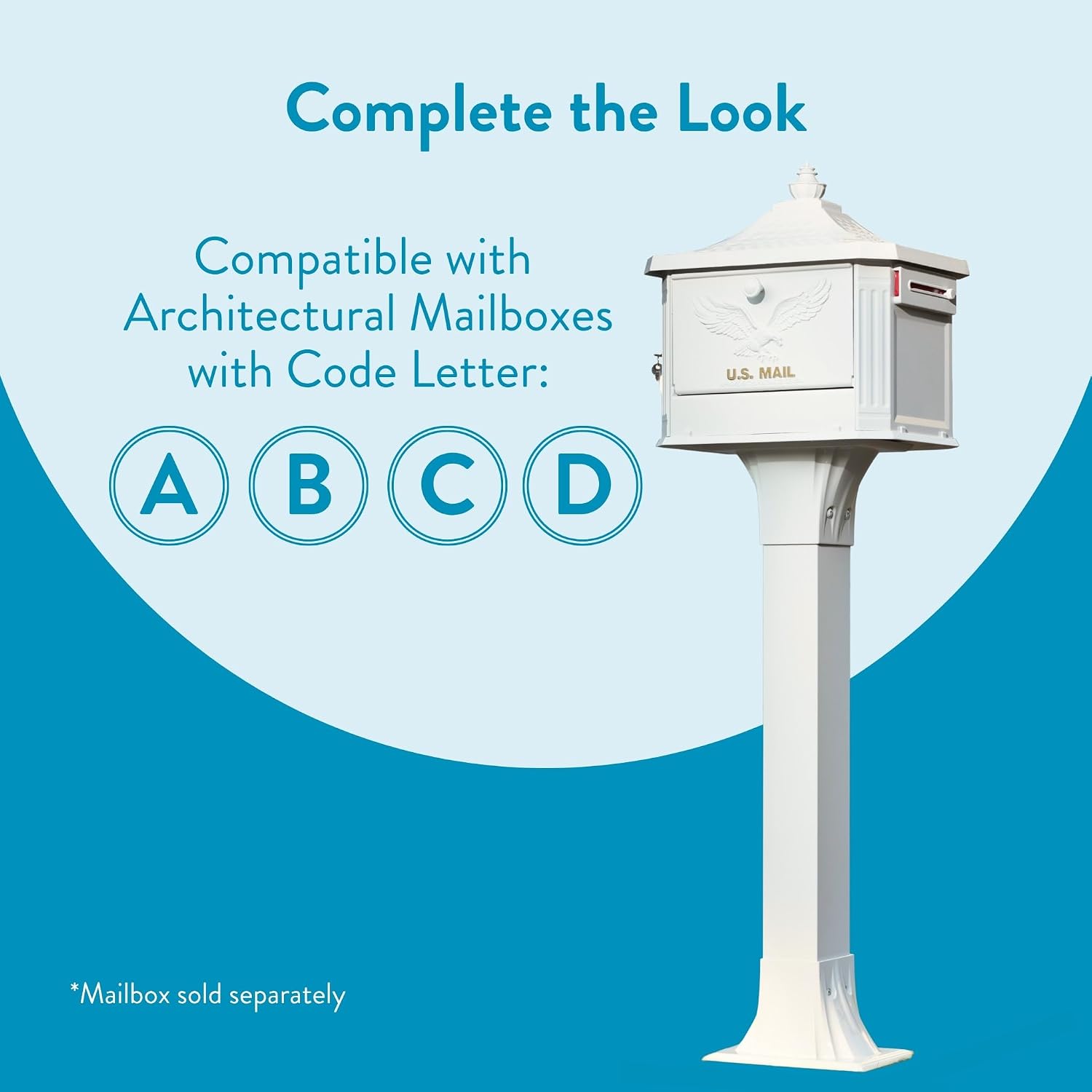 Callaway Cast Aluminum Mailbox Post, White | Heavy-duty post with weather-resistant outdoor build and a powder-coat