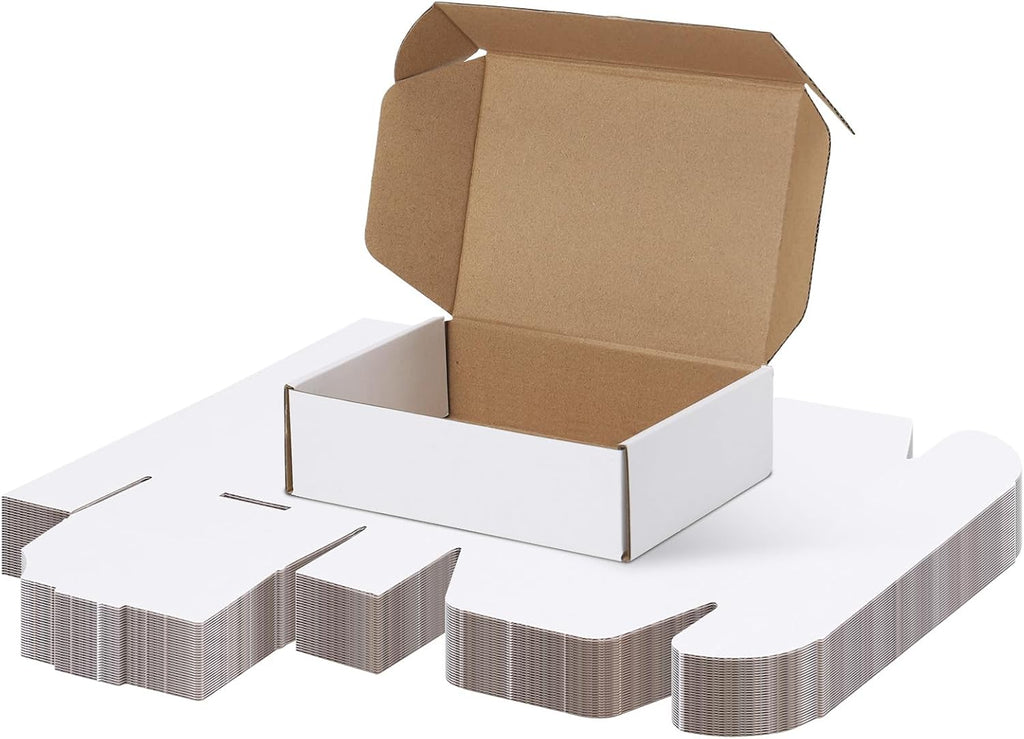 30 Pack 7x5x2 inch Small Shipping Boxes, White Mailing Boxes