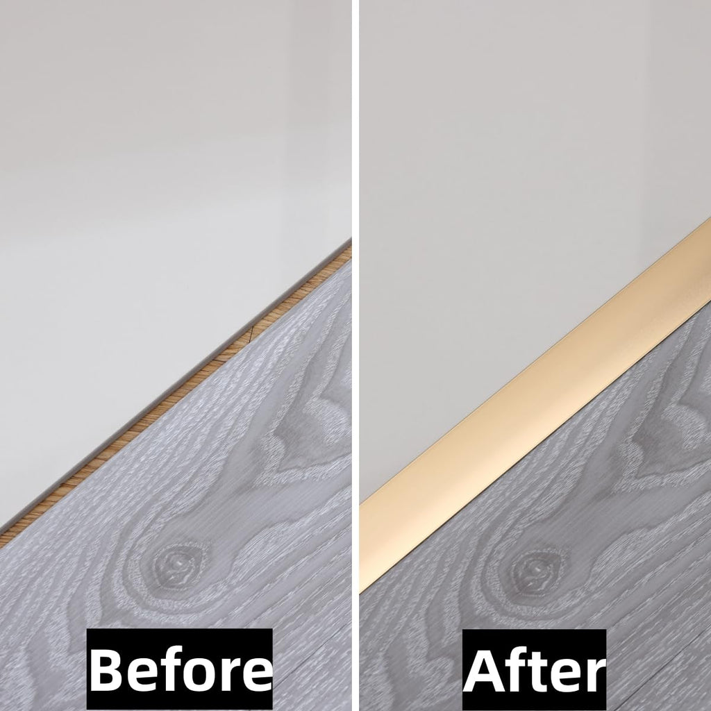 Aluminum T Molding Floor Transition Strip, T Moulding for Laminate Flooring Planks, Vinyl Floor Transition, Rubber