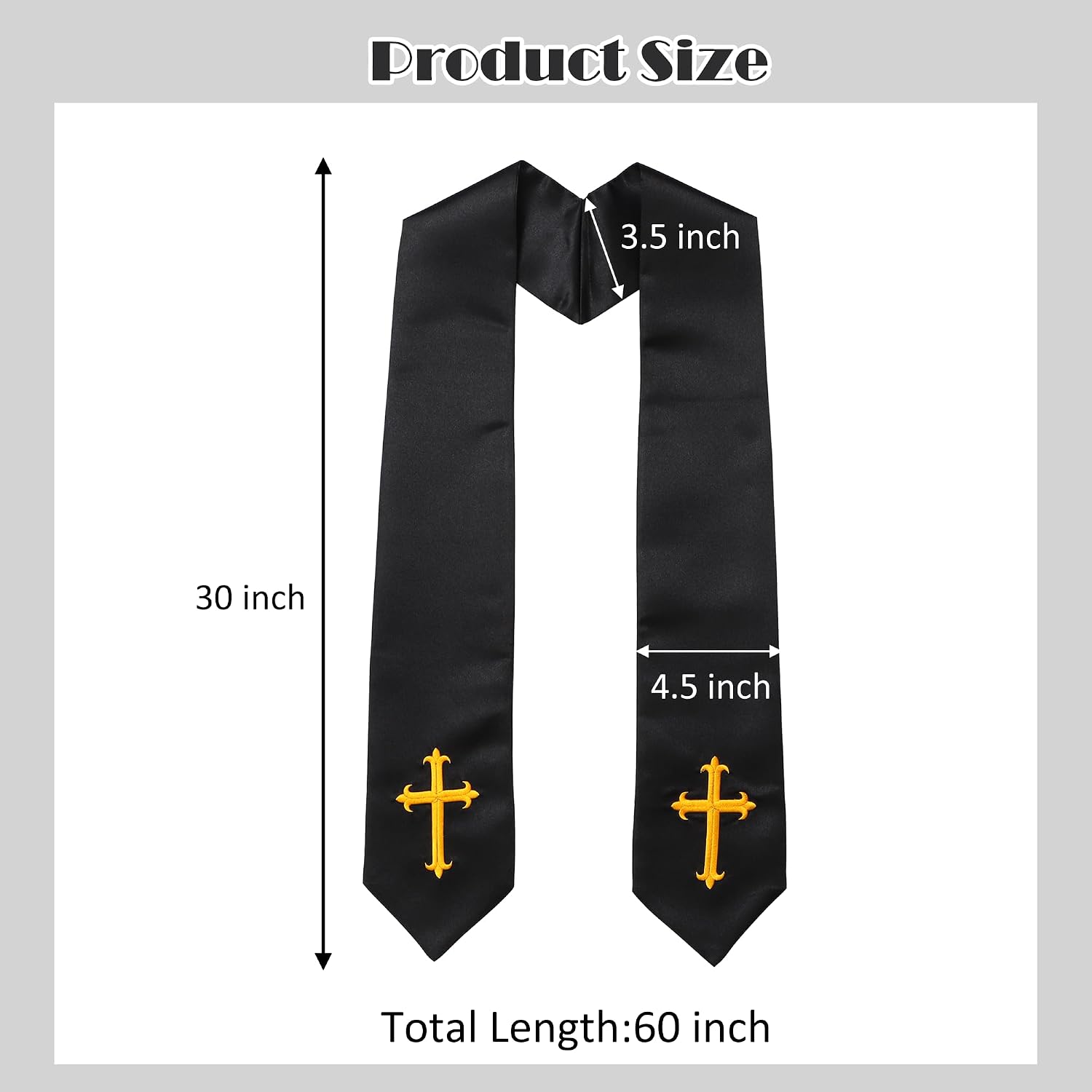 Clergy Stole & Choir Stole with Embroidered 60/72"