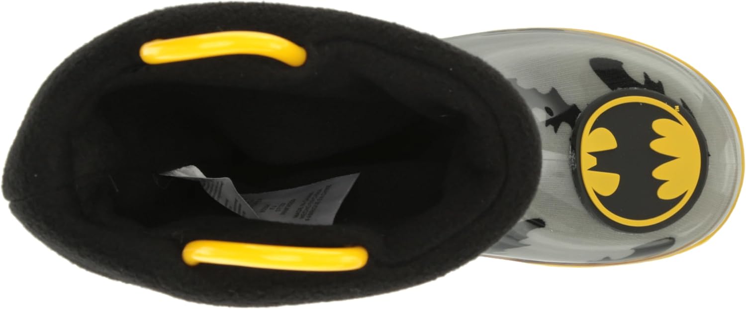 Boys' Dc Comics Batman Kids Rain Boots With Soft Removable Liner