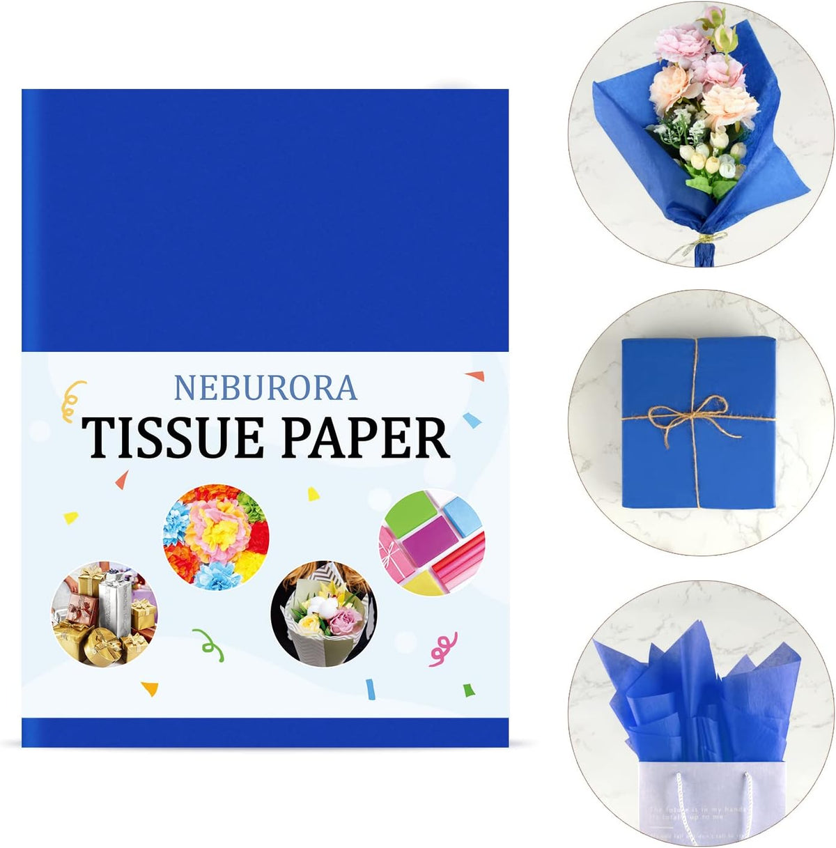 120 Sheets Navy Blue Tissue Paper Gift Wrap Paper