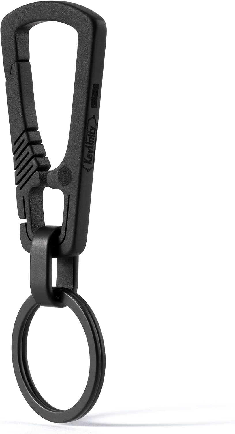 Titanium Carabiner Keychain Clip, Quick Release EDC Key Holder Organizer with Key Ring