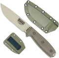 4P-DT Desert Tan Fixed Blade Knife w/ OD Green Molded Polymer Sheath