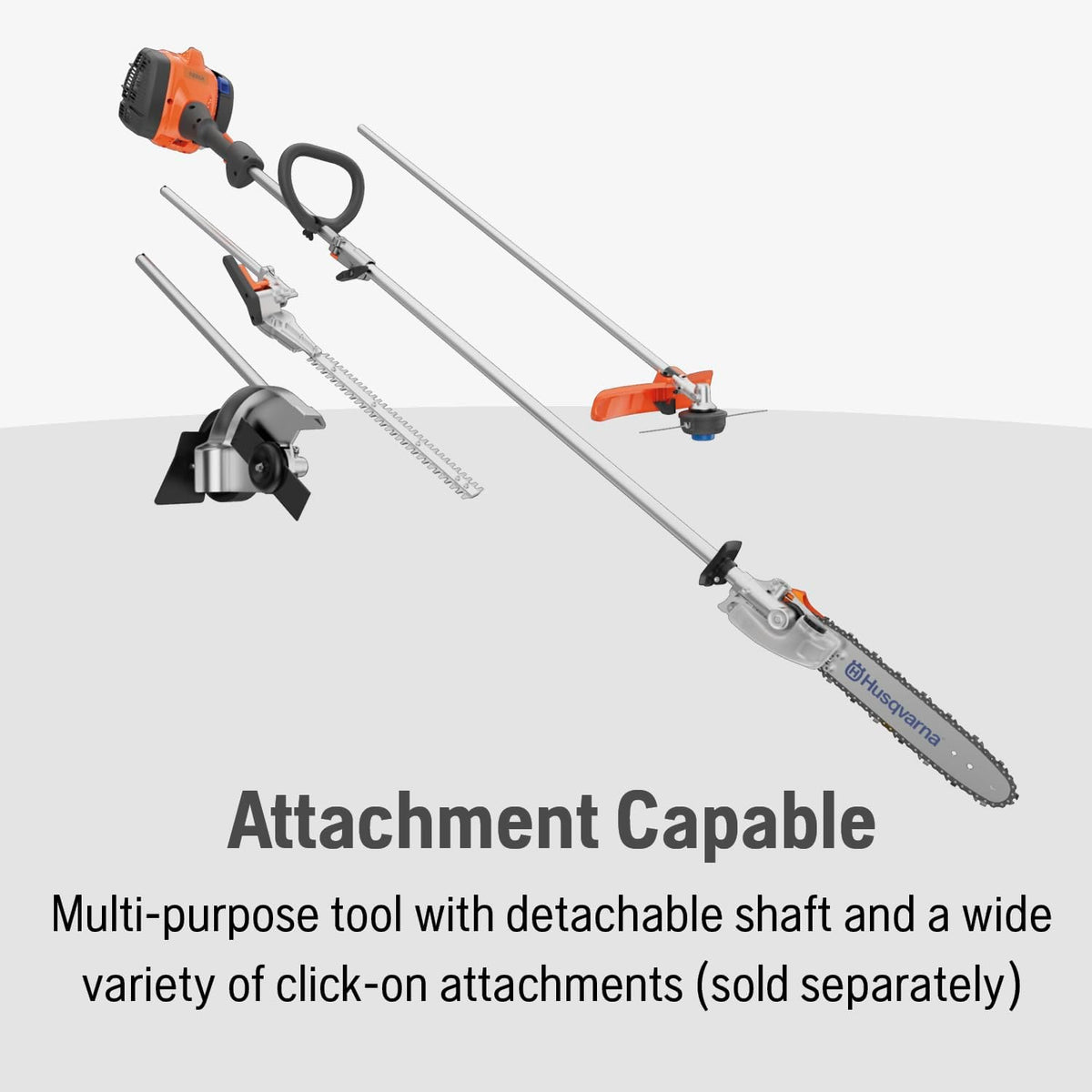 122LKP Gas Pole Saw, Multi-Purpose Tool with Pole Saw Attachment, Equipped with X-CUT Chain, 12-foot Reach Cuts Limbs