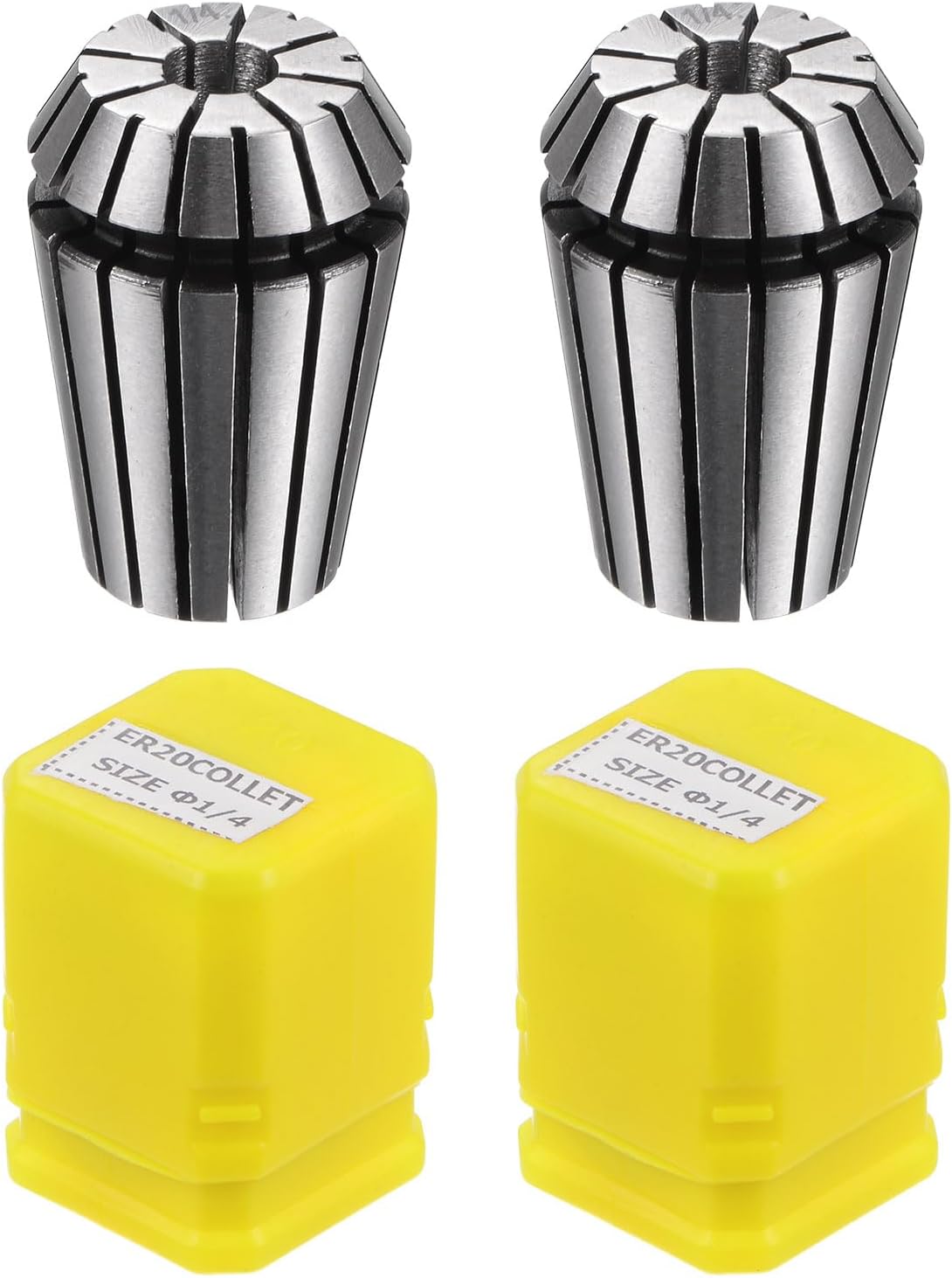 uxcell ER20 Spring Collet, 1/4" Chuck for CNC Engraving Machine Lathe Milling 2pcs