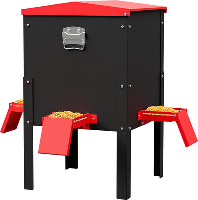 Waterproof Deer Feeder 100 lbs Capacity, Rust-Resistant Freestanding Deer Feeder for Yard, Garden & Hunting, Easy to