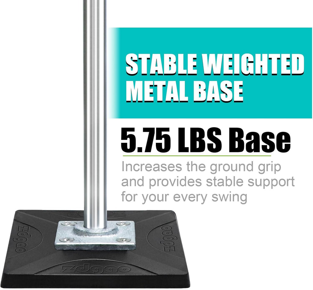 Batting Tee for Baseball/Softball, Adjustable Height 25" to 37" | Baseball Tee with Removable Rubber Top and Premium