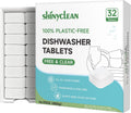 100% Plastic-Free Dishwasher Tablets, Free & Clear, 32 Count