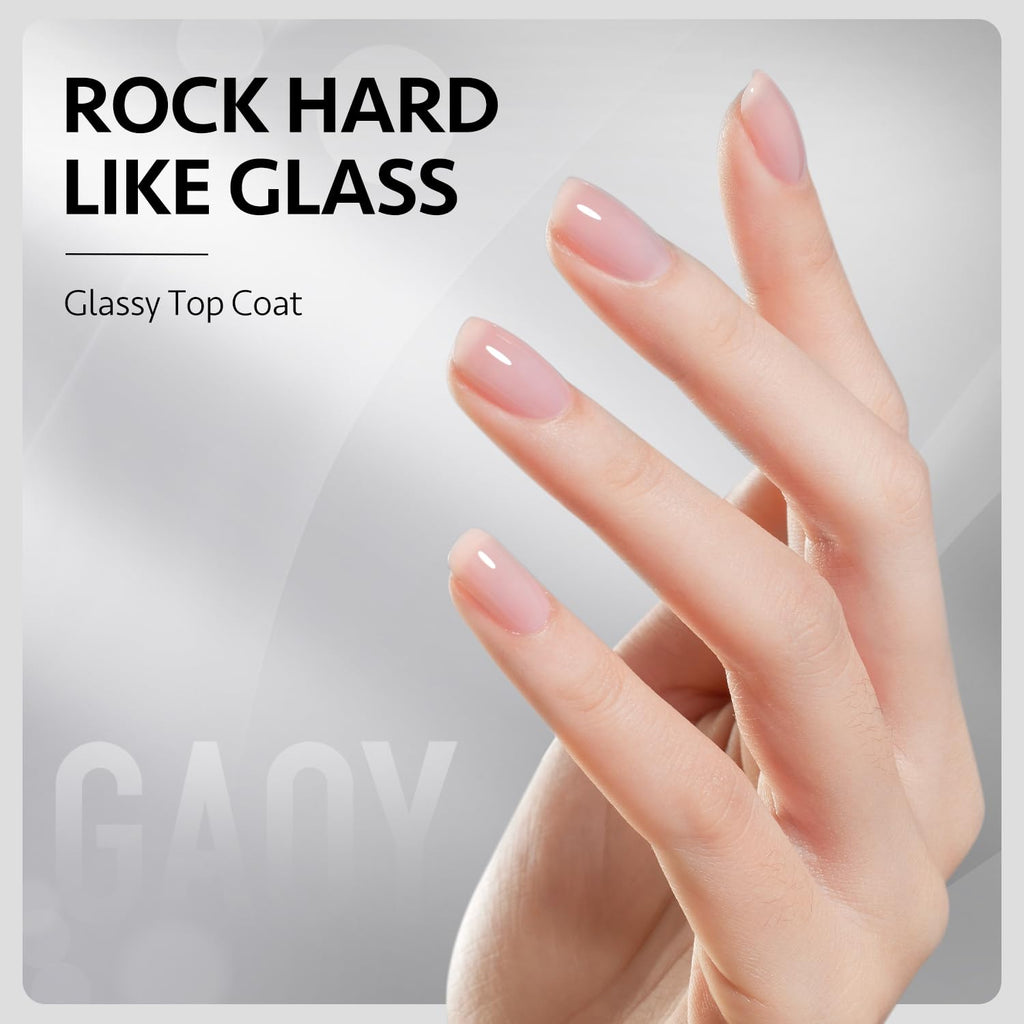 16ml Gel Top Coat, Builder Gel and Base Coat Set, 3 Pcs | Clear Glossy No Wipe Gel Top, Base Coat and Builder for Gel