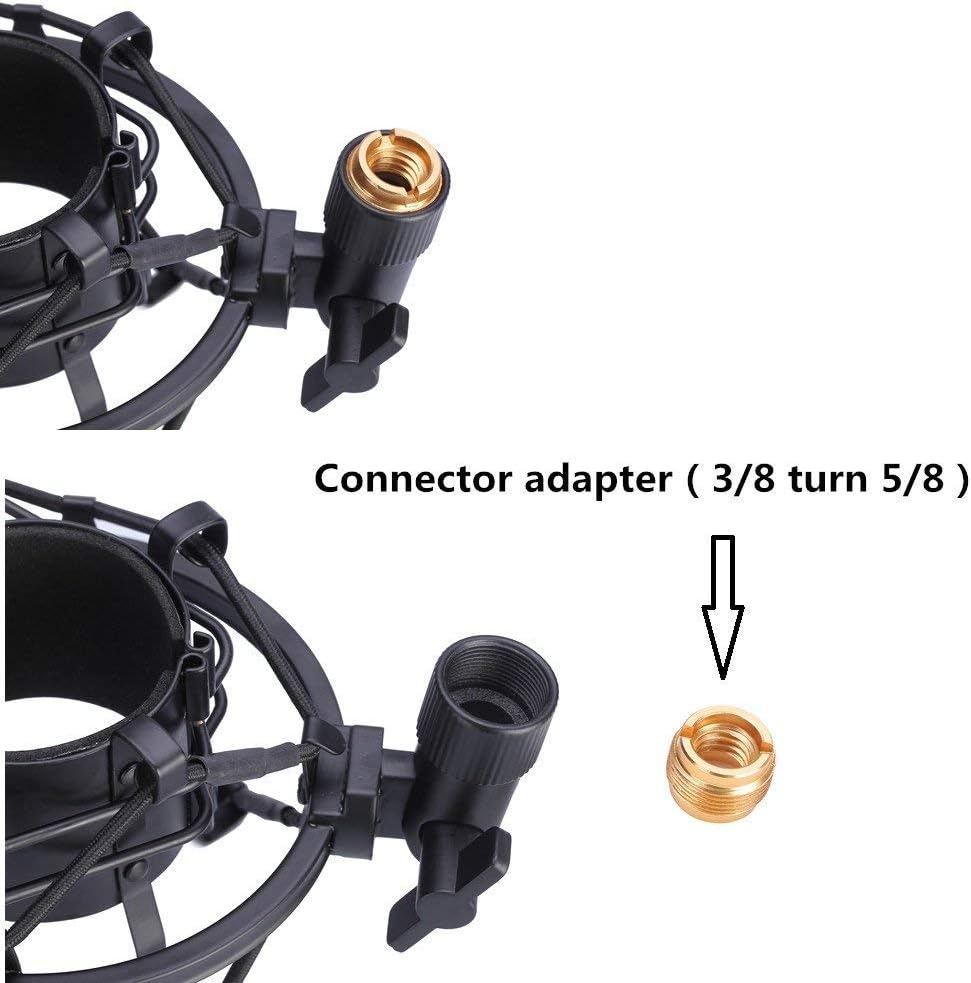 Microphone Shock Mount with Pop Filter, Mic Anti-Vibration Suspension Shock Mount Holder Clip for Diameter 46mm-51mm